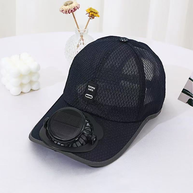 Solarbetriebenes Fan-Cap mit integriertem Ventilator und atmungsaktivem Mesh Brehn