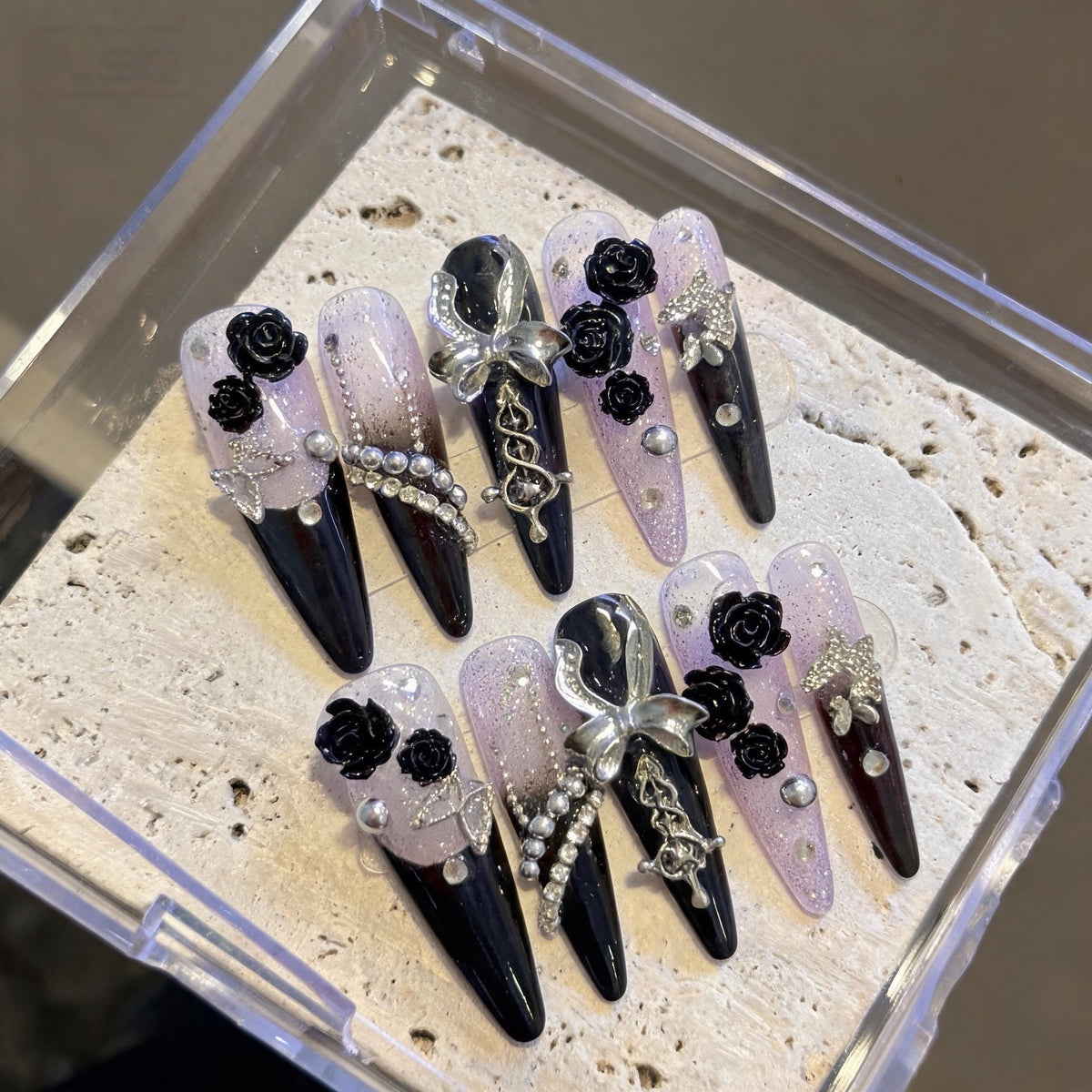 Elegante Gothic Press-On Nagelset