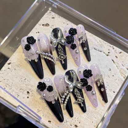 Elegante Gothic Press-On Nagelset