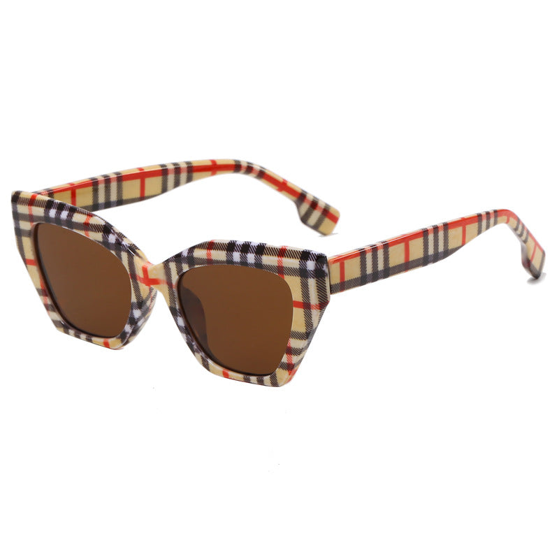 Damen asymmetrische Oversized-Sonnenbrille mit trendigem Rahmen Brehn