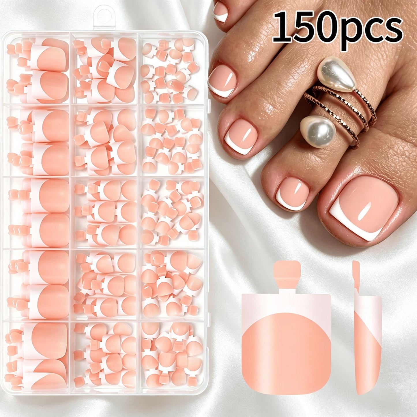 Premium Französisches Tip Kunstnagelset Brehn