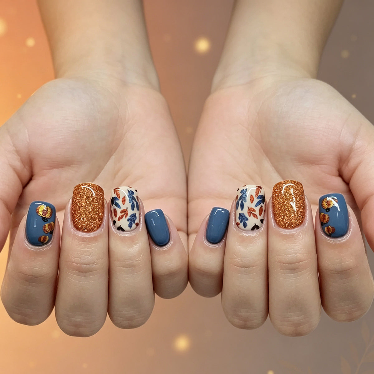 Saisonales Blattdesign Nagelkunst Brehn