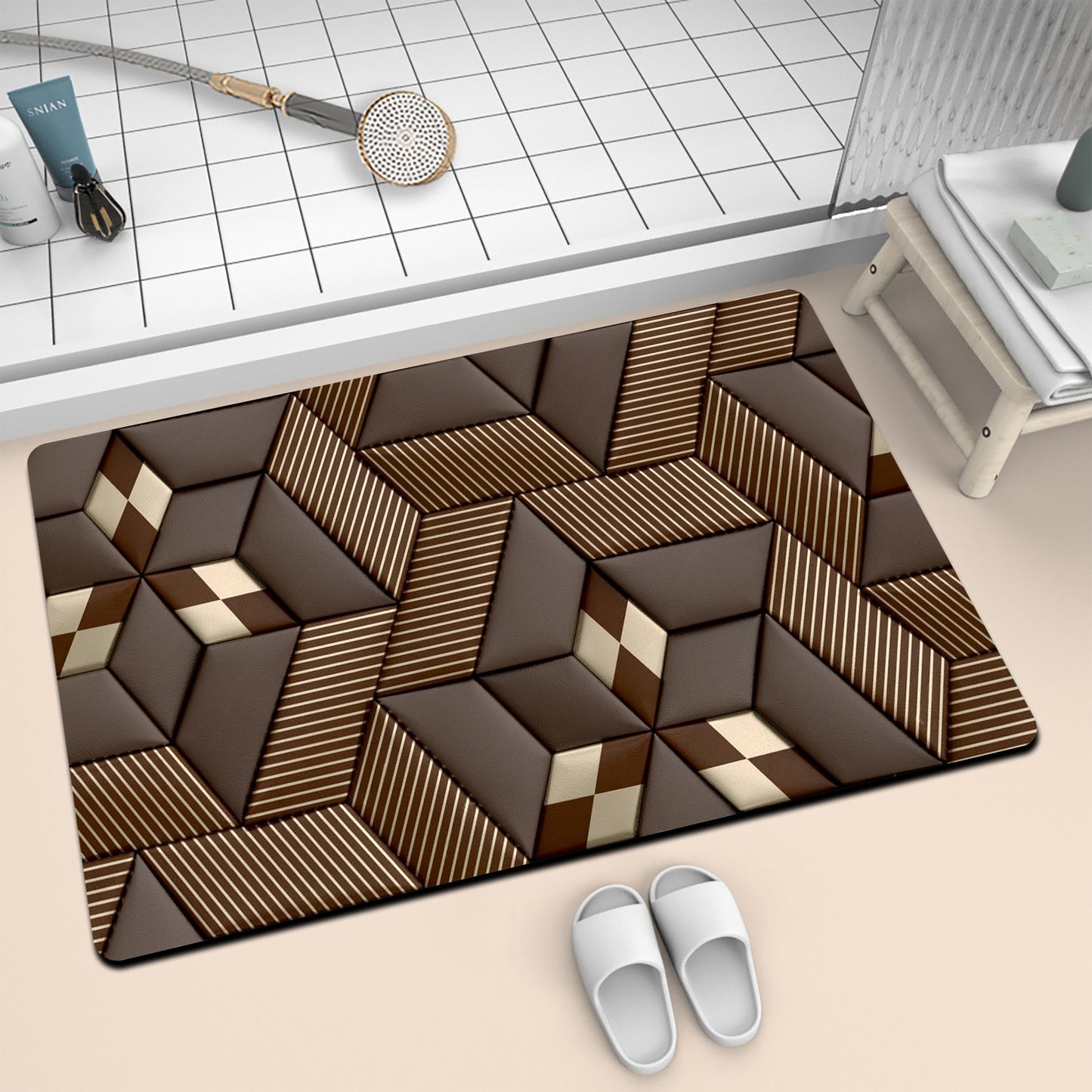 Künstlerische Mosaik-Badmatte Brehn