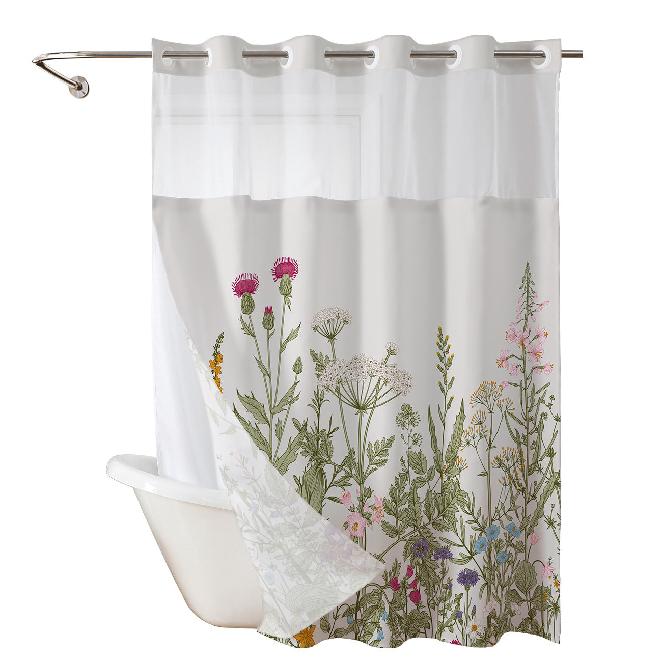 Elegante Blumendruck Duschvorhang Brehn