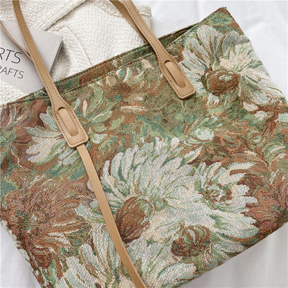 Florale bestickte Tragetasche