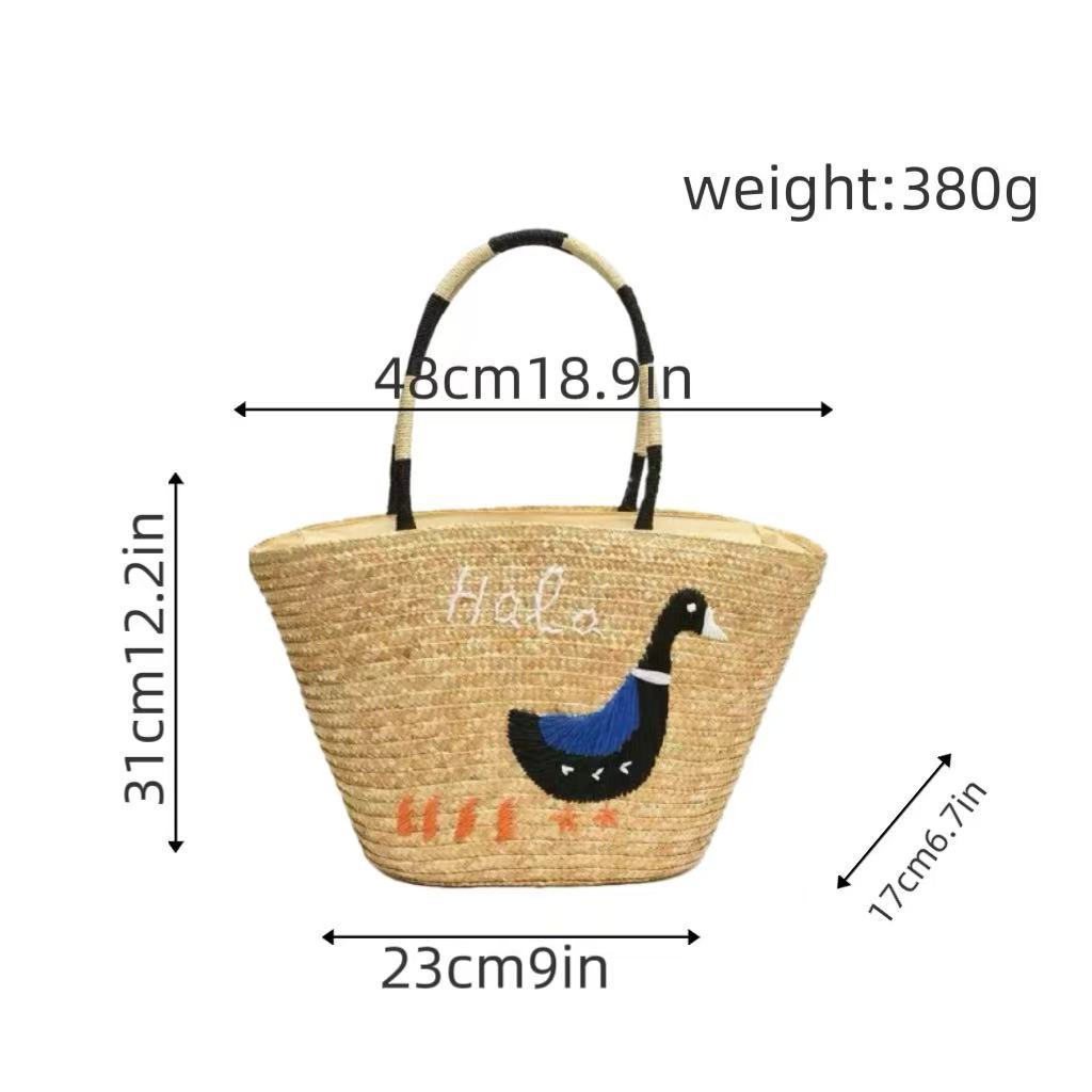 Handgefertigte Tasche mit Kreativer Tierstickerei Brehn