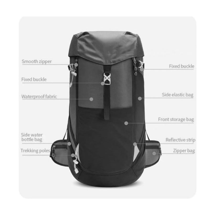 Outdoor-Rucksack mit Wasserdichtem Gewebe und Vielen Praktischen Fächern Brehn
