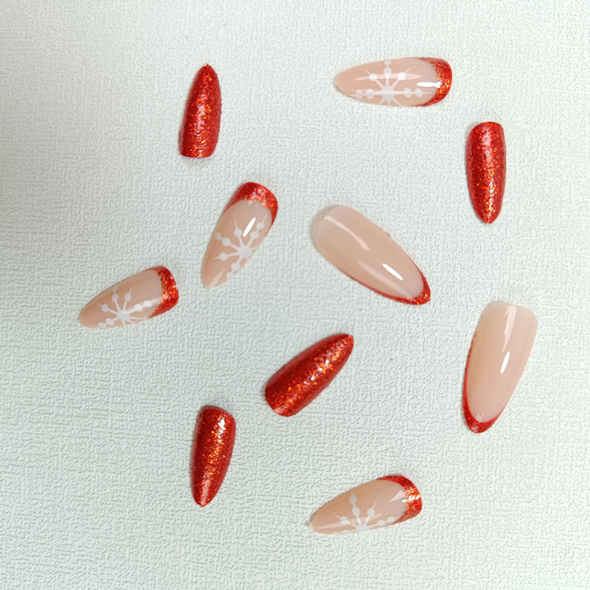 Künstlerisches Langanhaltendes Press-On Nagelset Brehn