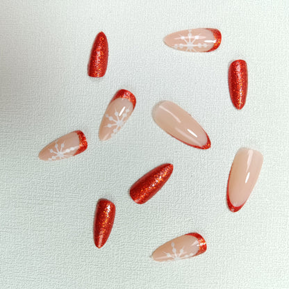 Künstlerisches Langanhaltendes Press-On Nagelset Brehn