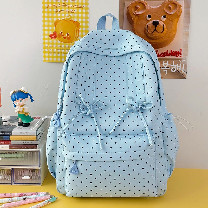 Lässiger Schulrucksack mit gepunktetem Muster