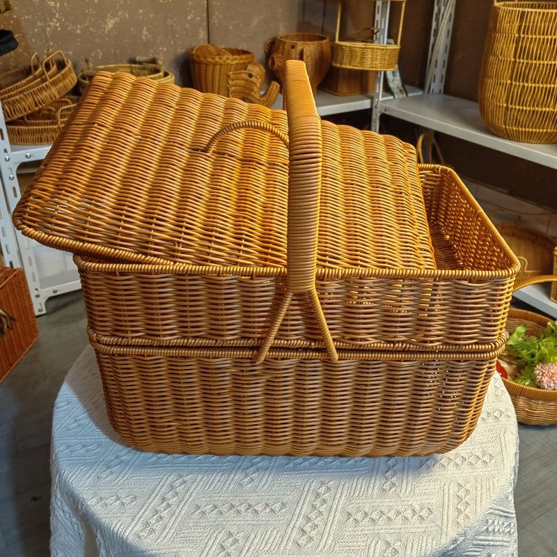 Damen Vintage Aufbewahrungskorb mit zwei Fächern Brehn