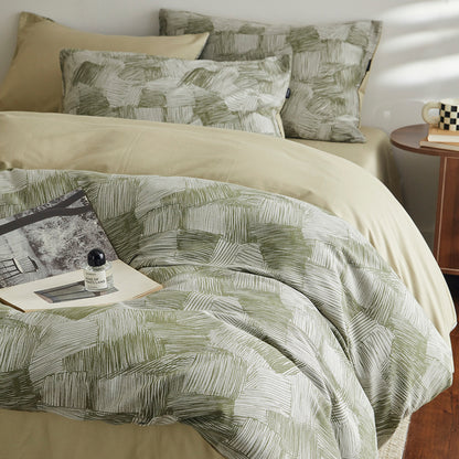 Elegante Bettwäschegarnitur aus Baumwoll-Lyocell-Mix mit feinem Blumenjacquard und verdecktem Hotelverschluss