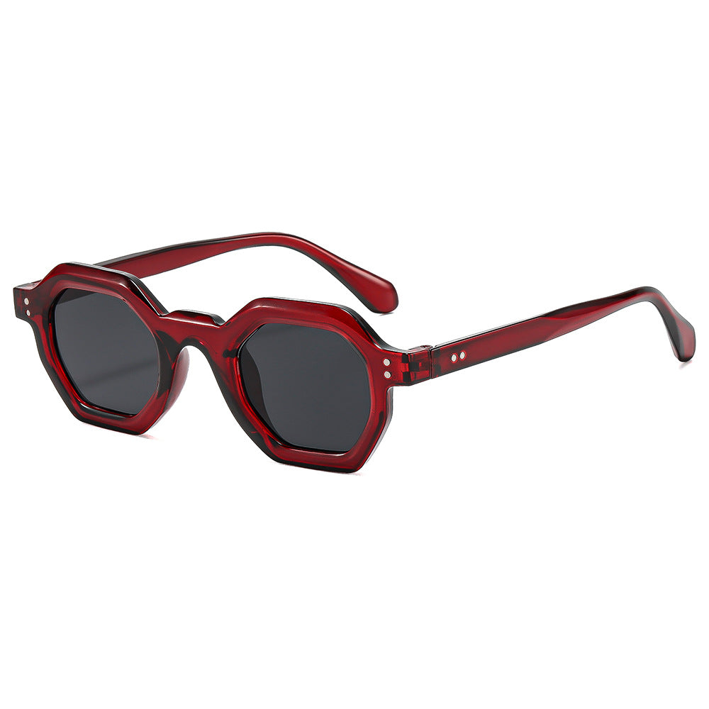 Damen oktagonale Sonnenbrille mit modischem Muster und UV-Schutz Brehn