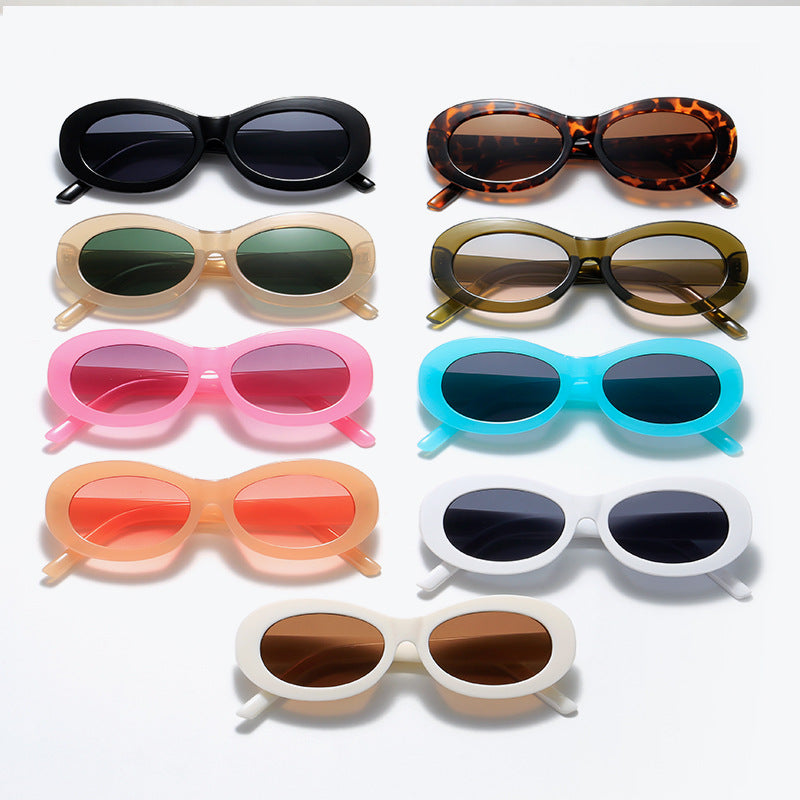 Damen modische ovale Sonnenbrille mit UV-Schutz und innovativem Design Brehn
