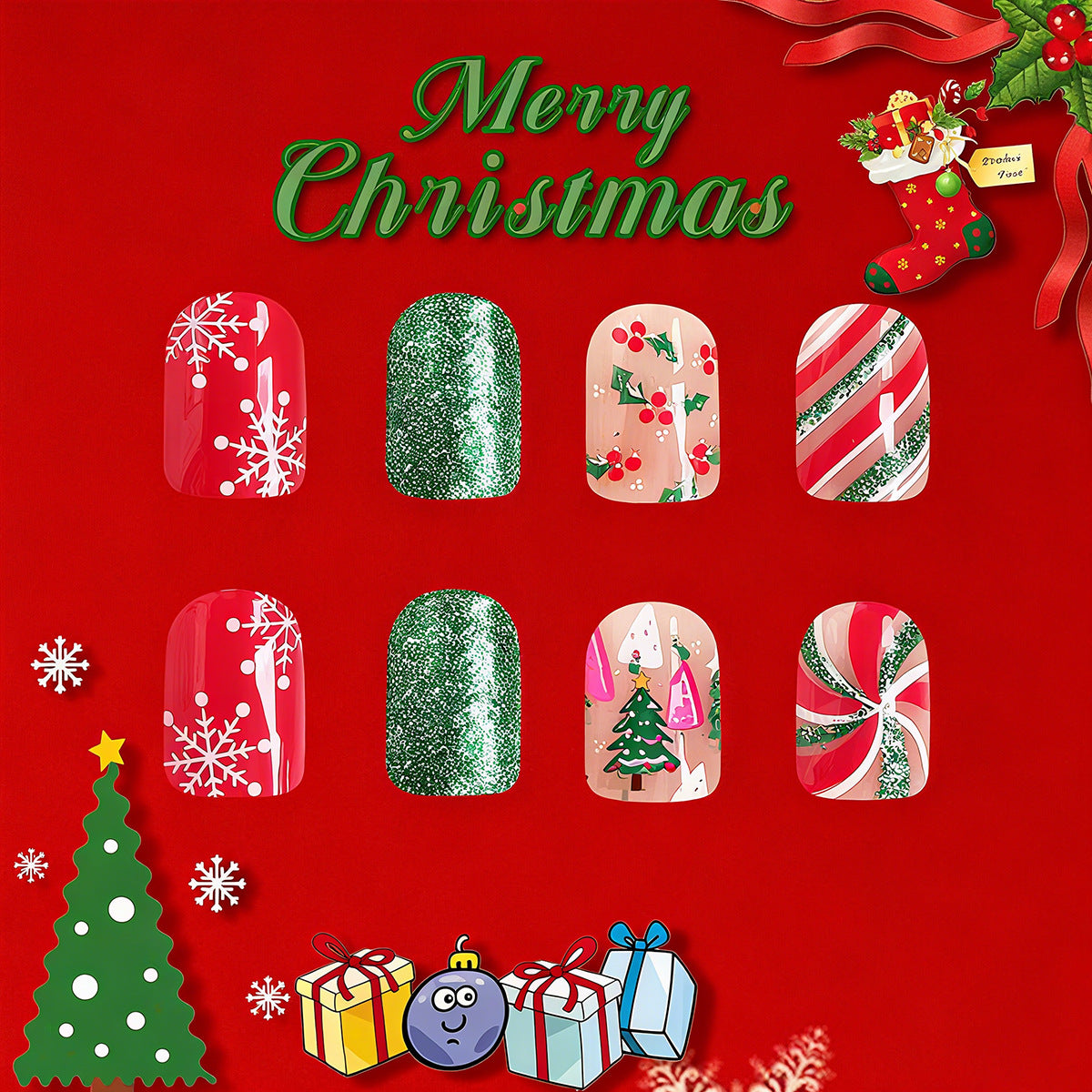 Festliche Nagelkunst mit winterlichen Motiven Brehn