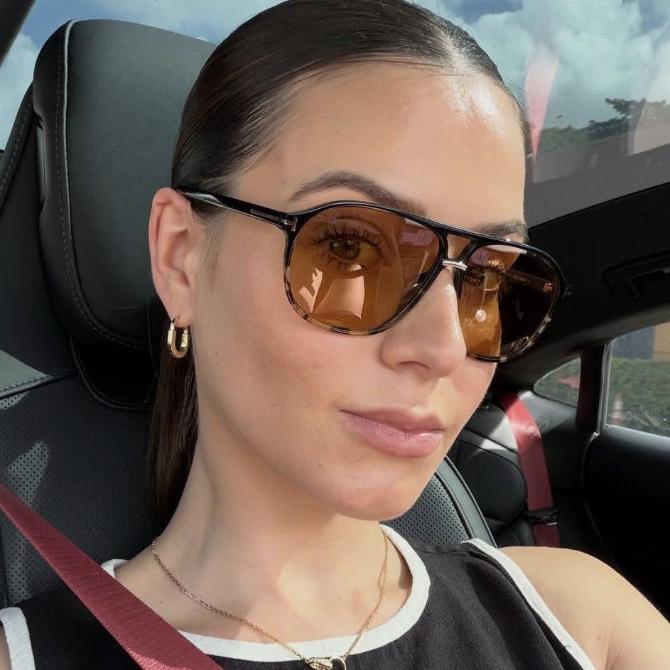 Damen quadratische Sonnenbrille mit luxuriösem Schildkrötenmuster und polarisierenden Gläsern Brehn