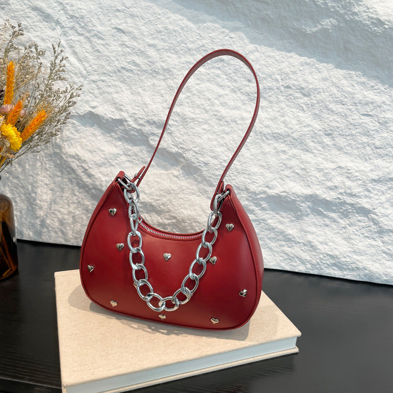 Chic Herz-Verzierte Schultertasche Brehn