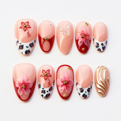 Dekoratives Floral-Nagelkunst-Set