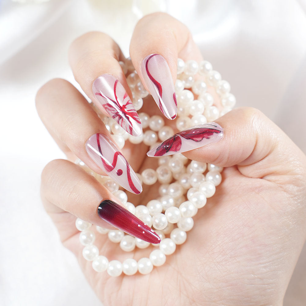 Künstlerisches Lang-Presse-Nageldesign Brehn