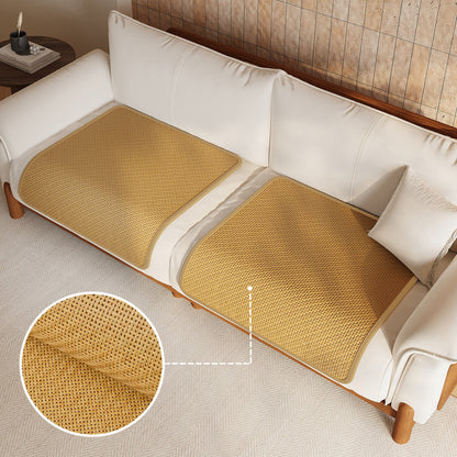 Sofa Seat Woven Breathable Summer Cooling Rattan-Style Protector