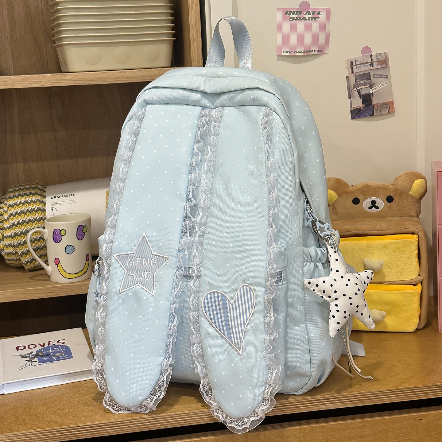 Dekorativer Rucksack mit Spitzenbesatz