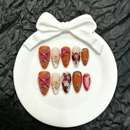 Artisan Floral Press-On Nagel Set