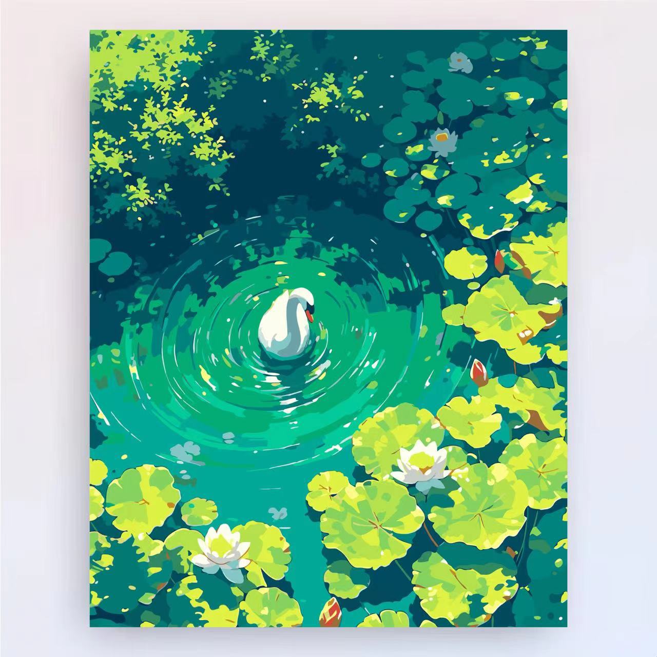 Zeitgenössischer Lotus-Blumen-Canvas-Kunstdruck Brehn