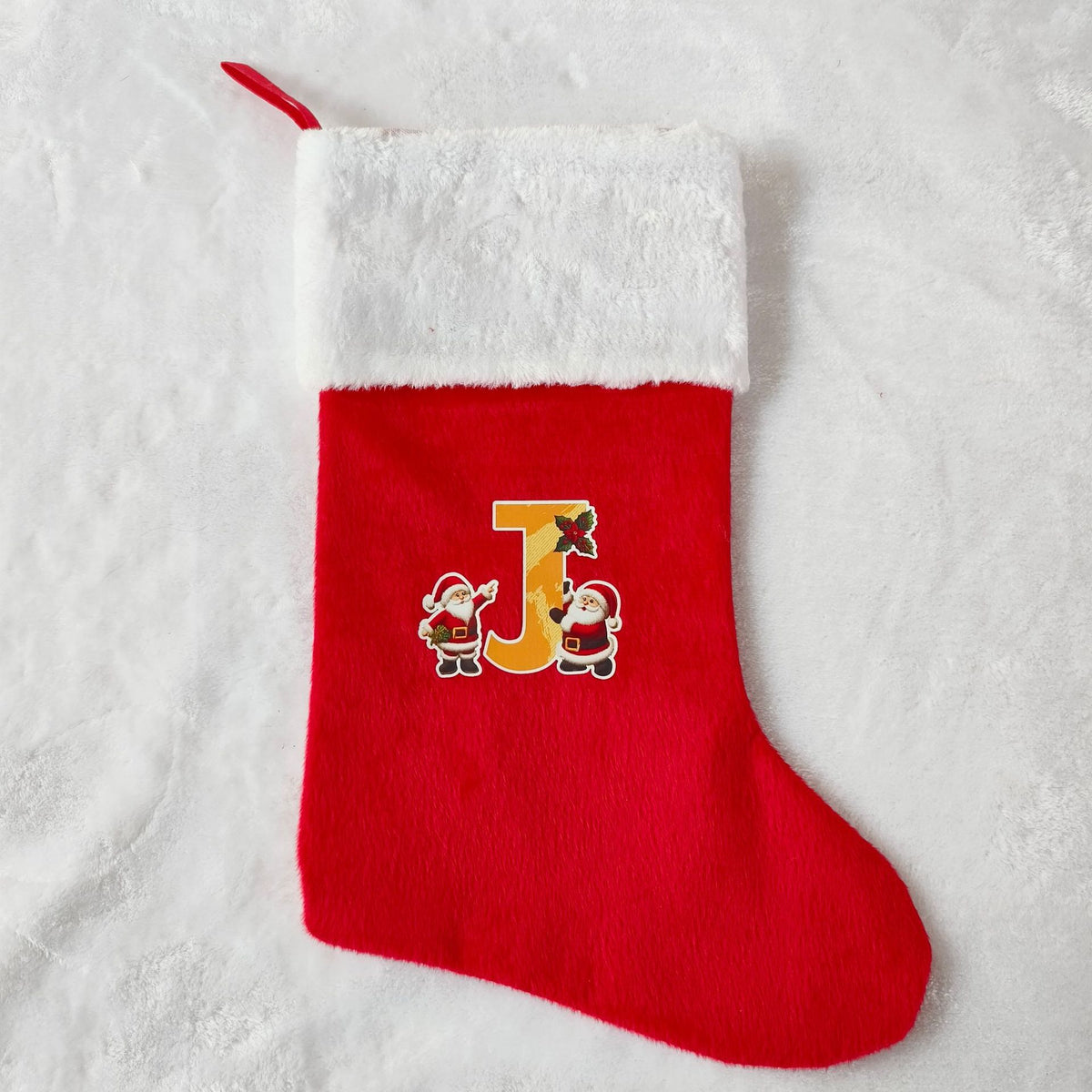 Festlicher Weihnachtsstrumpf mit personalisierbarem Motiv