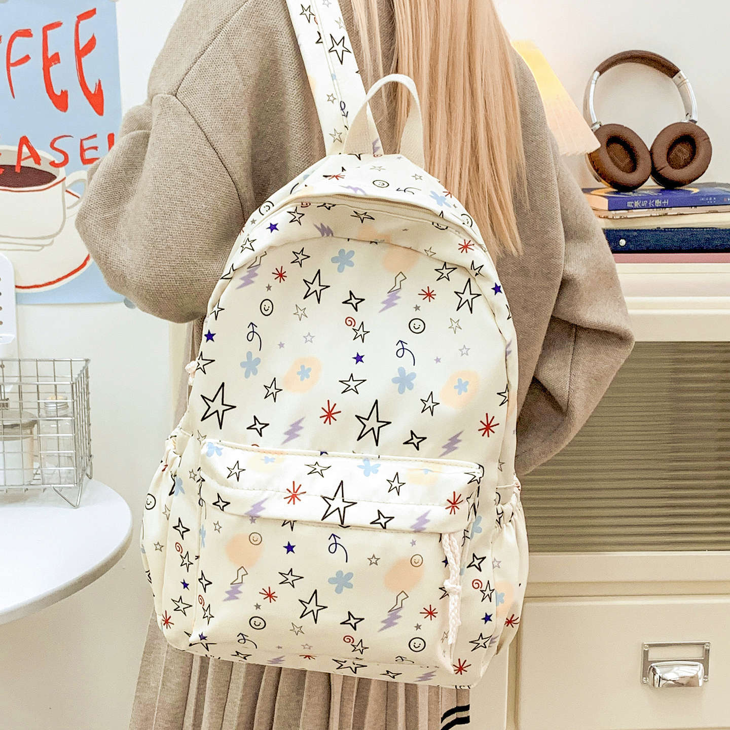Stylische gemusterte Schulrucksack Brehn