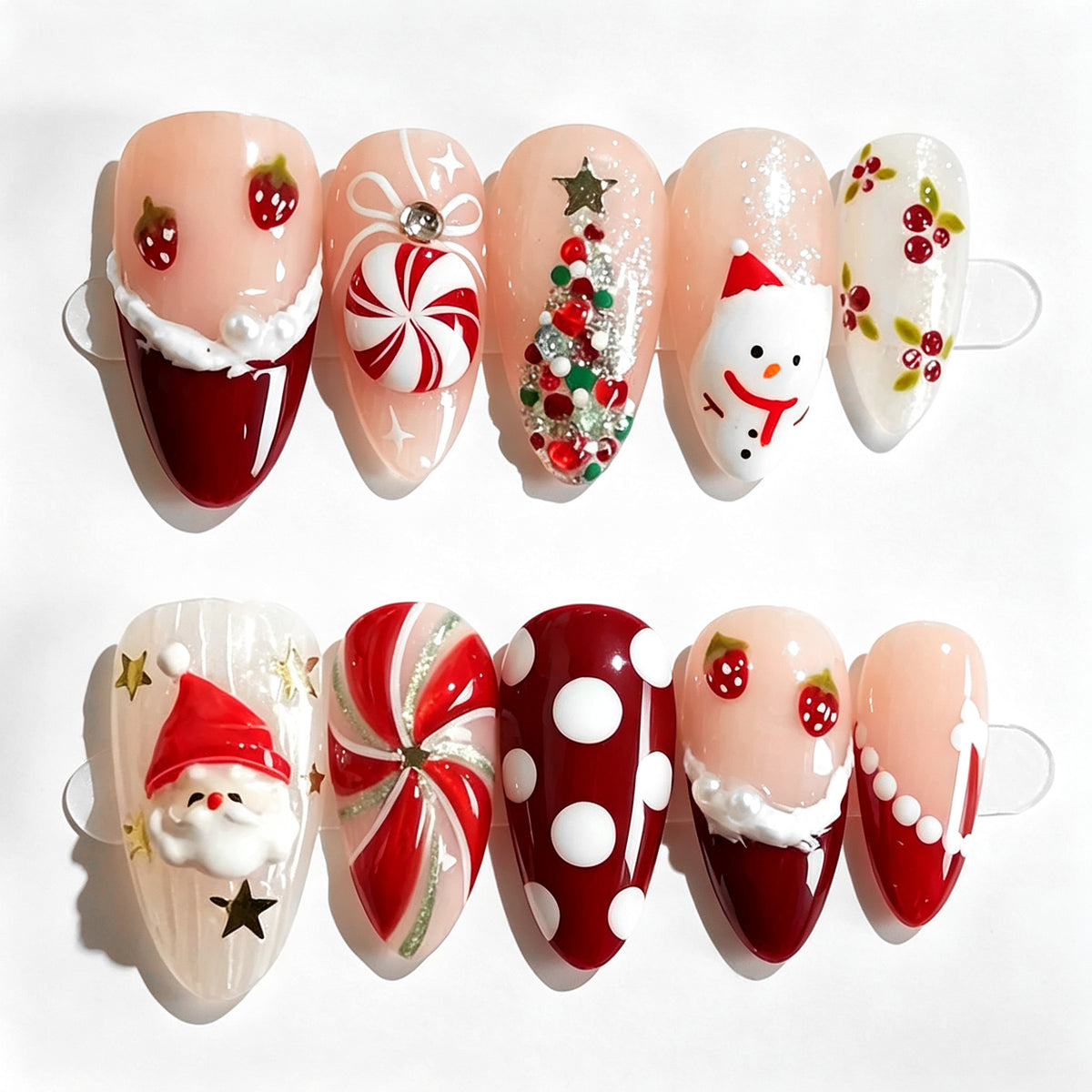 Urlaubs themed 3D Press-On Nagelkunst Set