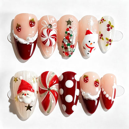 Urlaubs themed 3D Press-On Nagelkunst Set