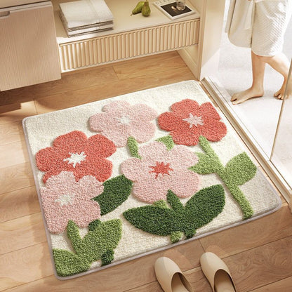 Dekorativer Floral Muster Badteppich