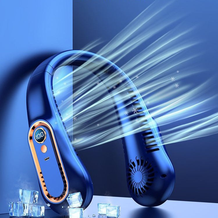 Unisex Tragbarer Nackenventilator mit Digitalanzeige Brehn