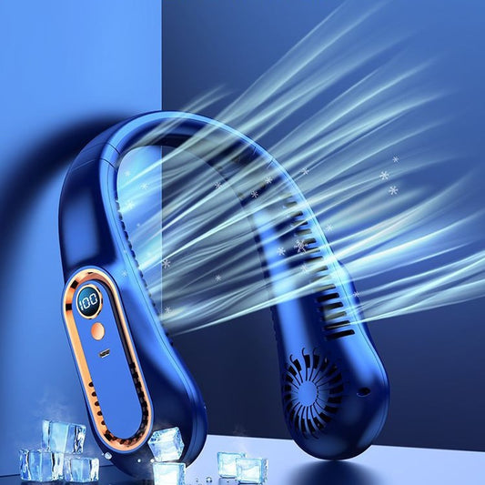 Unisex Tragbarer Nackenventilator mit Digitalanzeige Brehn