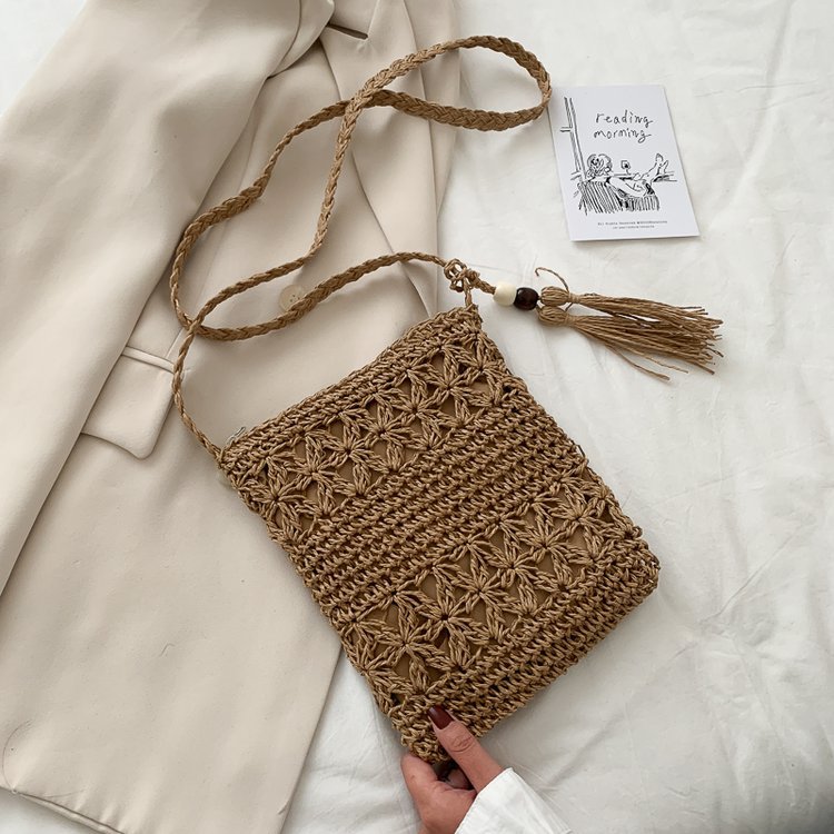 Handgeknüpfte Makramee-Tasche mit Besonderem Wellenmuster Brehn