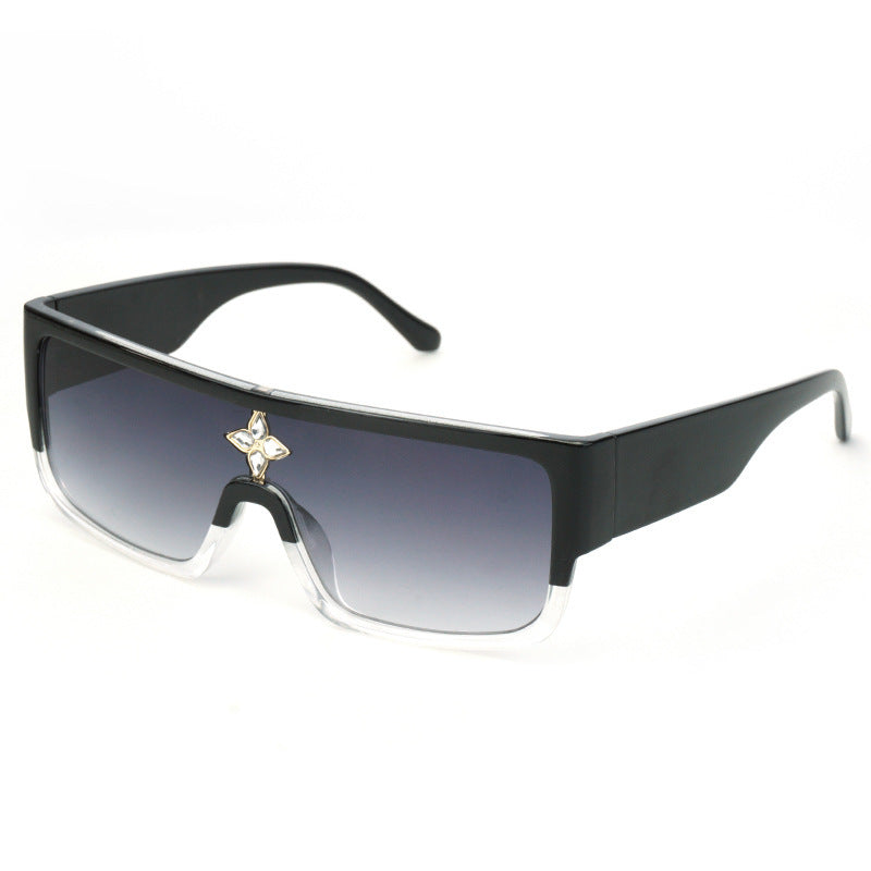 Damen Sonnenbrille im futuristischen Oversized-Design mit funkelndem Dekor Brehn