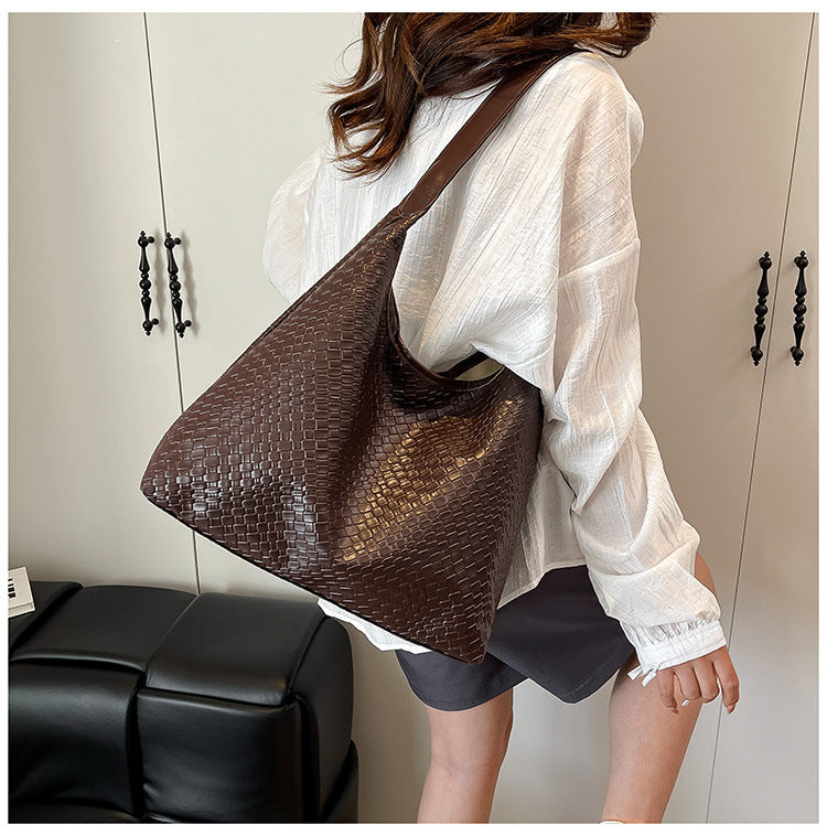 Woven Leather Schultertasche Brehn