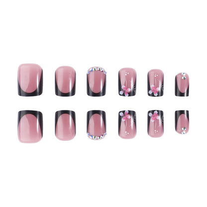 Floral Accent Press-On Nagelset