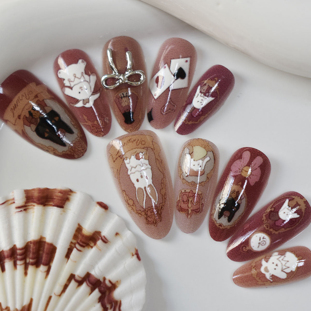 Verspielt Charakter-Themen Druck-Nagelkunst Brehn