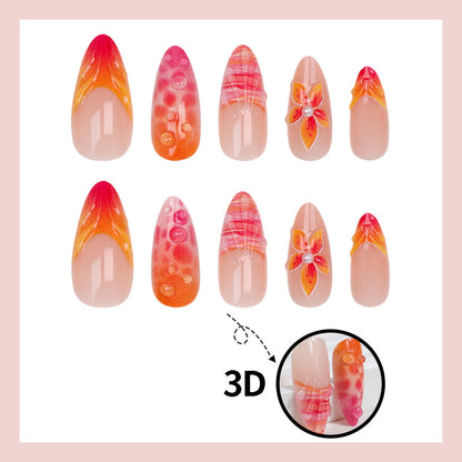 Kunstnagelset mit eleganten Blumen- und Farbverlauf-Designs Brehn