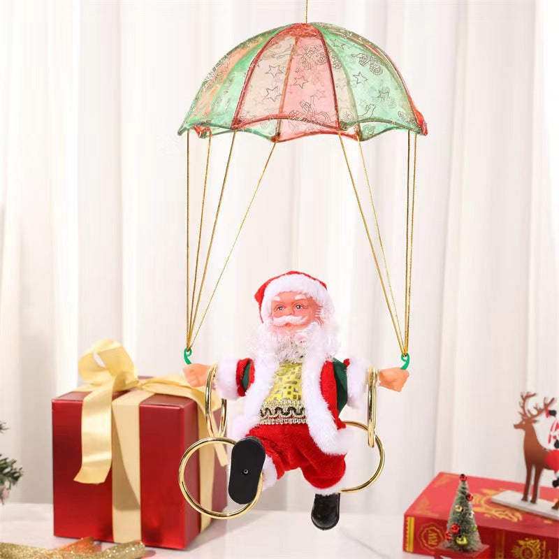 Weihnachtsmann Dekorationsfigur mit Fallschirm Brehn