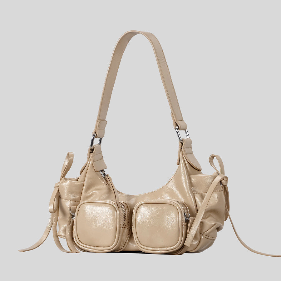 Mehrfach-Taschen Leder Handtasche