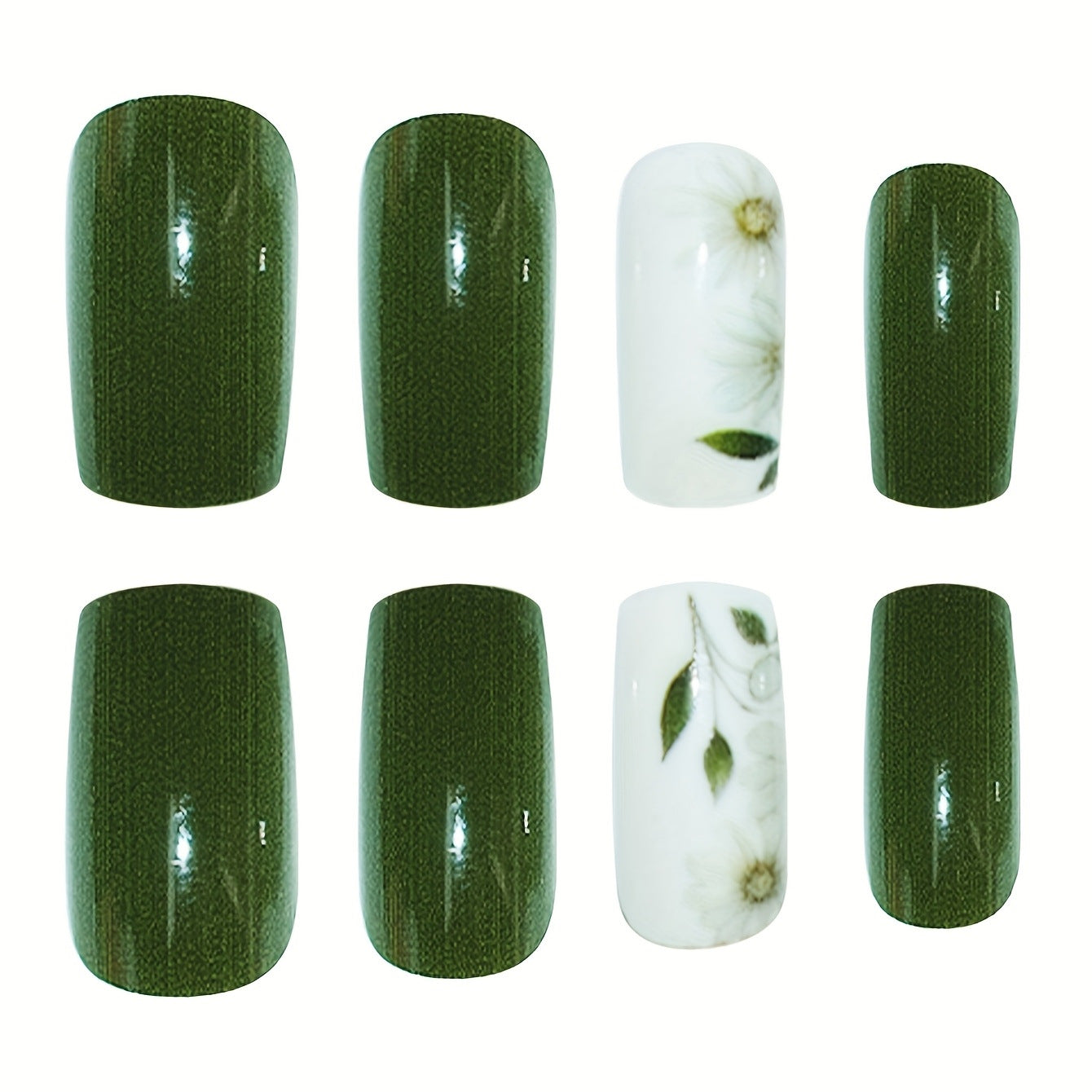 Elegantes floral verziertes Press-On-Nagelset Brehn