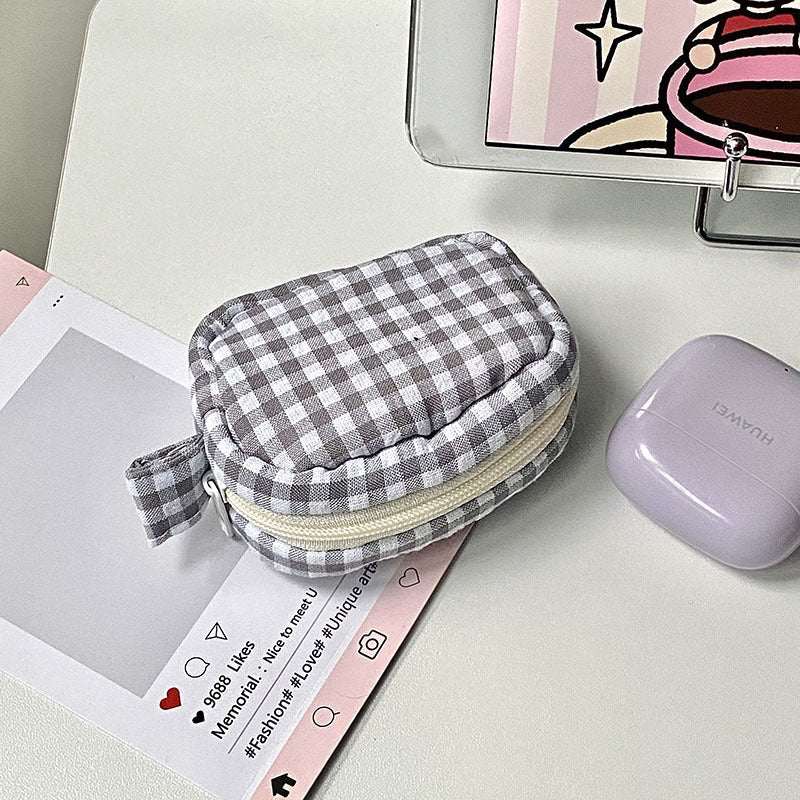 Handgefertigte Kosmetiktasche Im Gingham-Design Brehn