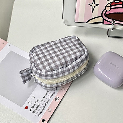 Handgefertigte Kosmetiktasche Im Gingham-Design Brehn