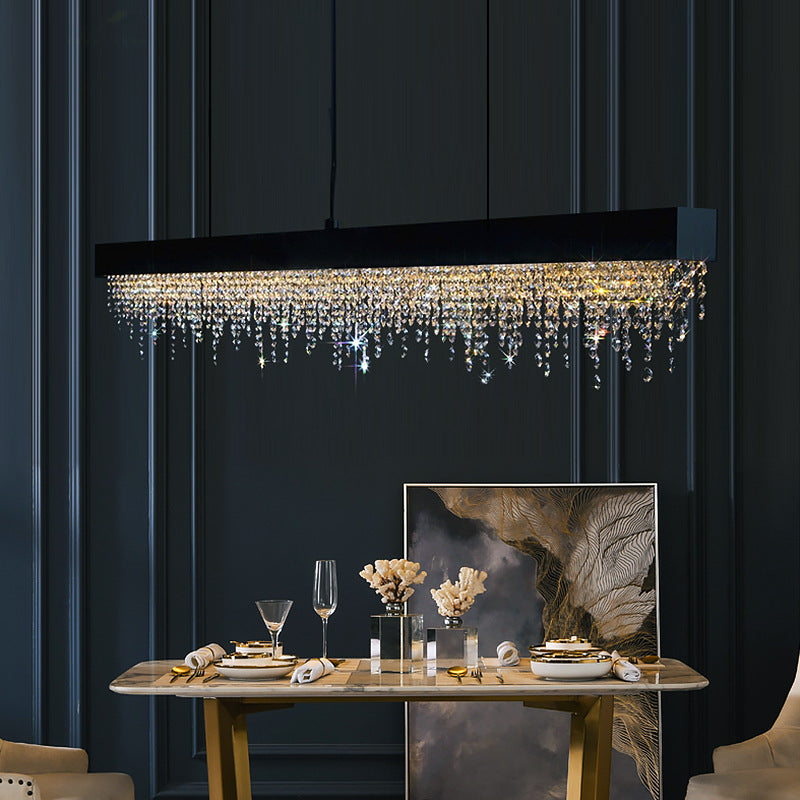 Elegante Kristall lineare Kronleuchter