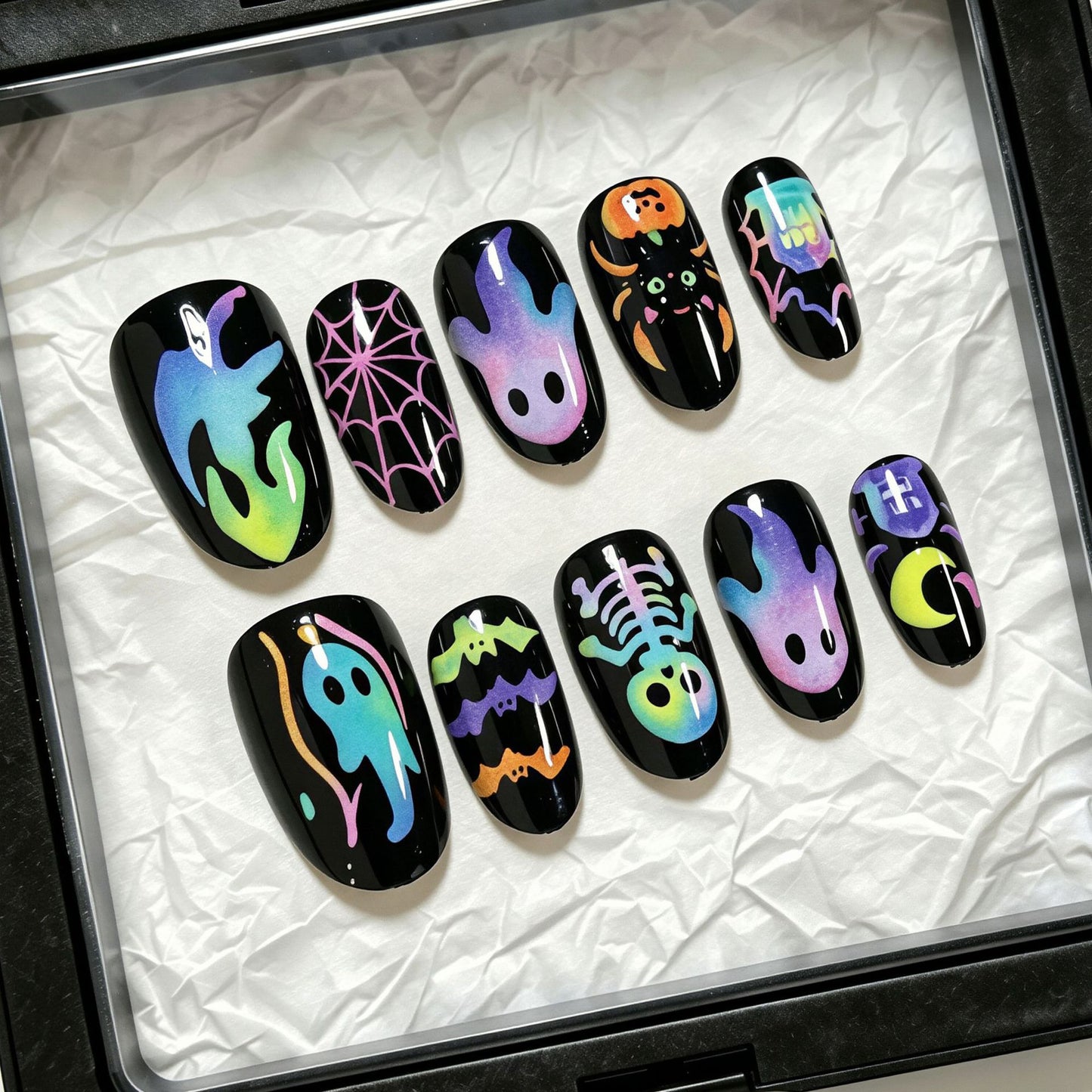 Gruseliges Themen Press-On Nail Art Set Brehn