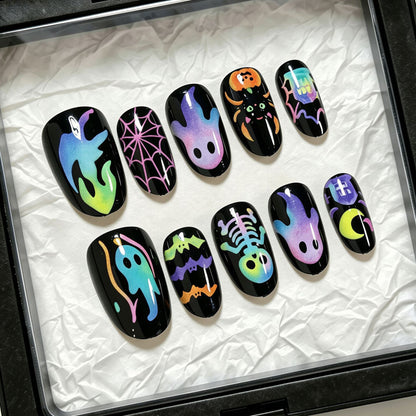 Gruseliges Themen Press-On Nail Art Set Brehn