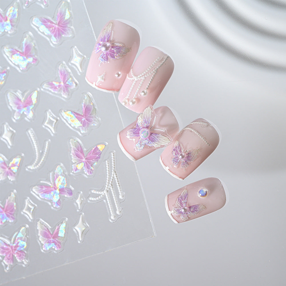 Florale Nagelkunst 3D Aufkleber