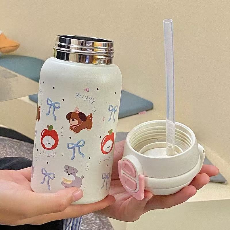 Damen isolierte Trinkflasche mit sicherem Verschluss und niedlichem Tierdesign Brehn